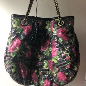 Betsey Johnson floral sequined purse